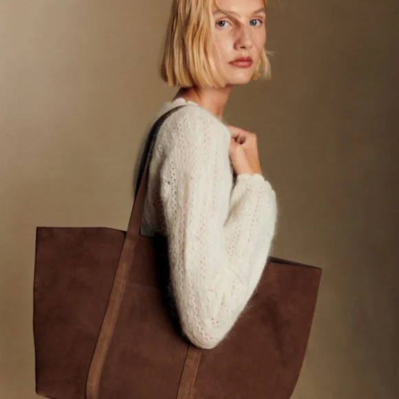 Sezane GABIN BAG Chocolate Suede - Picture 2 of 8